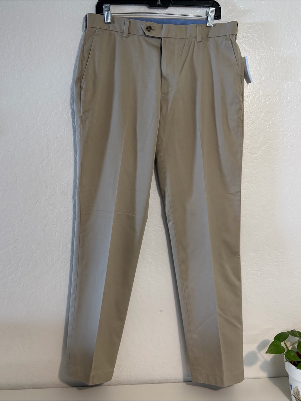 Brooks Brothers Advantage Chino Clark Pants Flat Front 34w X 32L 100% Cotton NEW